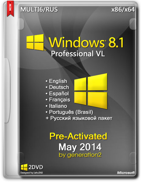 Windows 8.1 Pro VL x86/x64 Pre-Activated May 2014 [MULTI6 ENG/RUS]